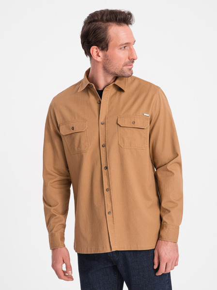 Ombre Clothing Braunes Herrenhemd Ombre Clothing