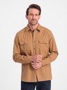 Ombre Clothing Braunes Herrenhemd Ombre Clothing