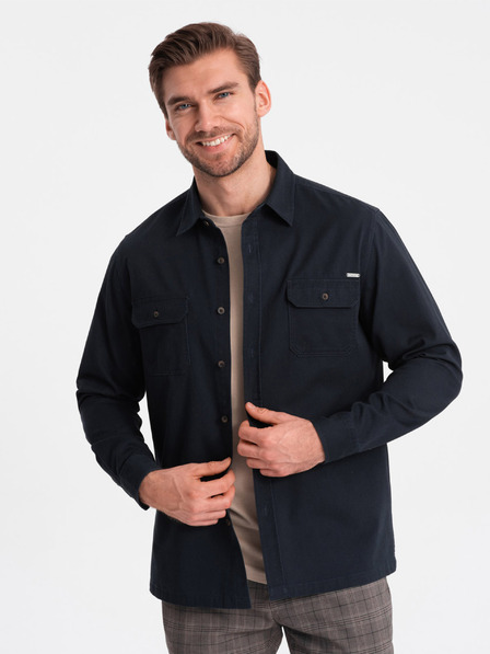 Ombre Clothing Dunkelblau Herren Ombre Clothing Oberbekleidung Hemd