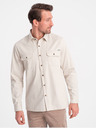 Ombre Clothing Cremefarbenes Herren Ombre Clothing Überhemd
