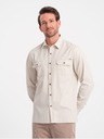Ombre Clothing Cremefarbenes Herren Ombre Clothing Überhemd