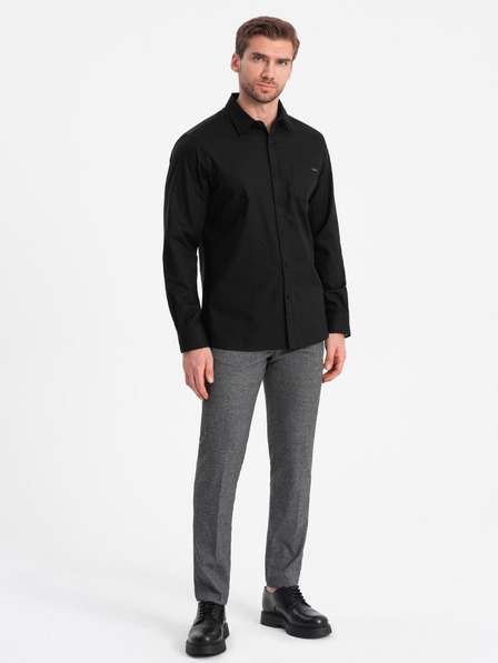 Ombre Clothing Schwarzes Herrenhemd Ombre Clothing