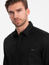 Ombre Clothing Schwarzes Herrenhemd Ombre Clothing