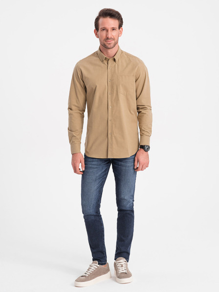 Ombre Clothing Hellbraunes Herrenhemd Ombre Clothing