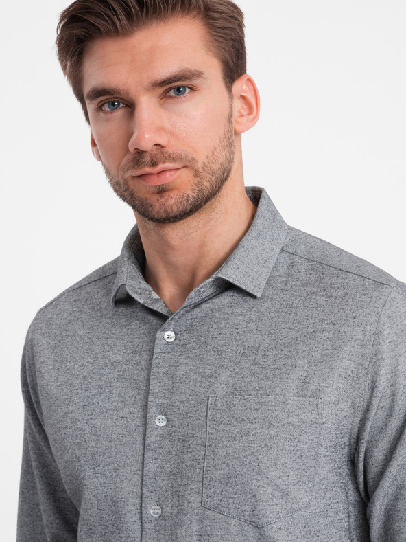 Ombre Clothing Hellgraues Herrenhemd brindle Ombre Clothing