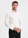 Ombre Clothing Weißes gemustertes Herrenhemd von Ombre Clothing