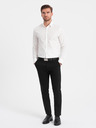 Ombre Clothing Weißes gemustertes Herrenhemd von Ombre Clothing