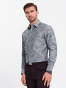 Ombre Clothing Grau gemustertes Herrenhemd Ombre Clothing