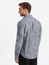 Ombre Clothing Grau gemustertes Herrenhemd Ombre Clothing