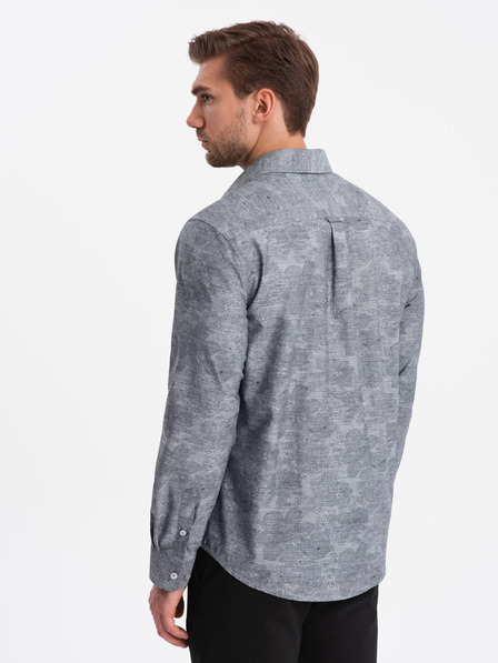 Ombre Clothing Grau gemustertes Herrenhemd Ombre Clothing