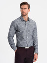 Ombre Clothing Grau gemustertes Herrenhemd Ombre Clothing