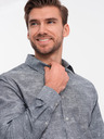 Ombre Clothing Grau gemustertes Herrenhemd Ombre Clothing