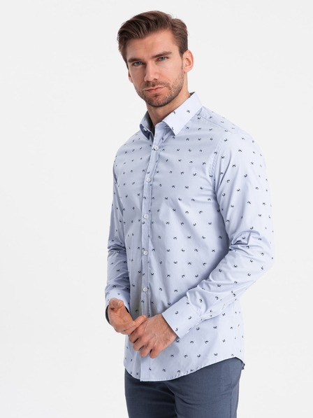 Ombre Clothing Hellblaues gemustertes Herrenhemd Ombre Kleidung