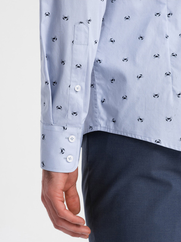 Ombre Clothing Hellblaues gemustertes Herrenhemd Ombre Kleidung