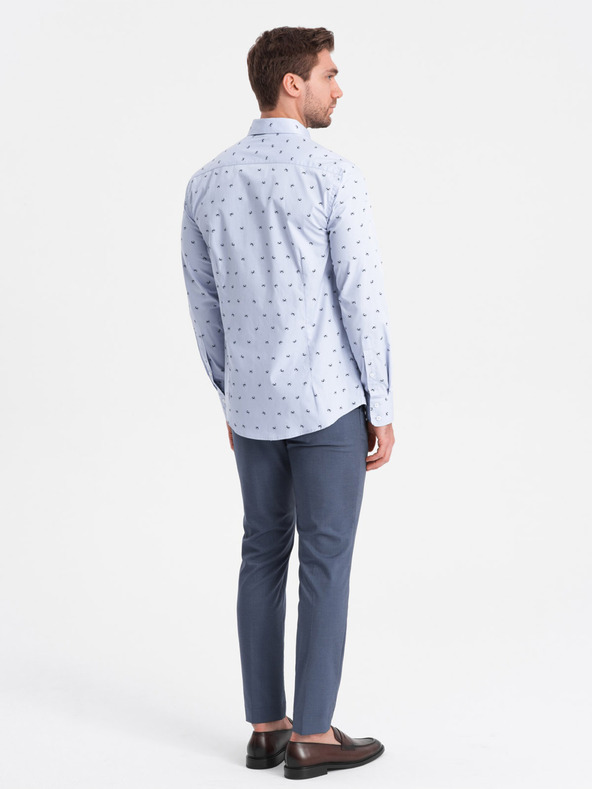 Ombre Clothing Hellblaues gemustertes Herrenhemd Ombre Kleidung