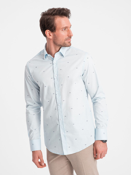 Ombre Clothing Hellblaues gemustertes Herrenhemd Ombre Kleidung