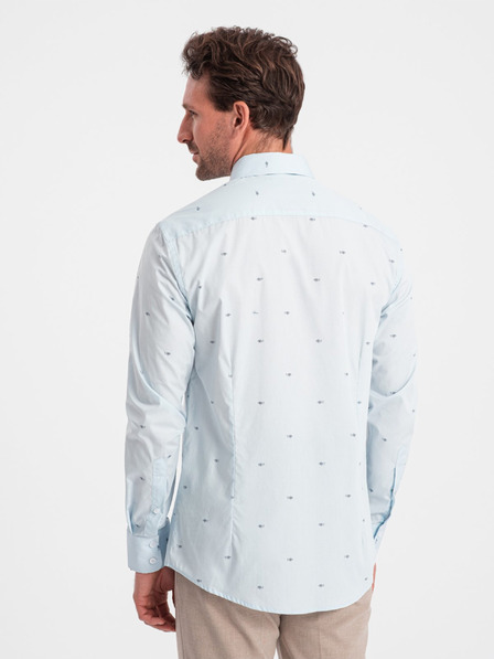 Ombre Clothing Hellblaues gemustertes Herrenhemd Ombre Kleidung