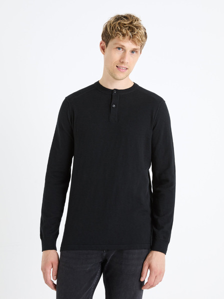 Celio Schwarzer Herren-Basic-Pullover Celio Fepax