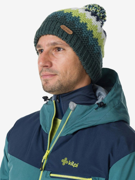 Kilpi Dunkelgrüne Herren-Winter-Strickmütze Kilpi SKAL-M