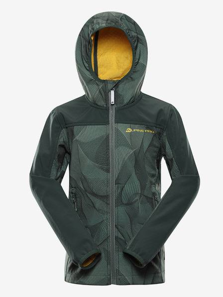 ALPINE PRO Dunkelgrüne Kinder-Softshell-Jacke ALPINE PRO Hooro