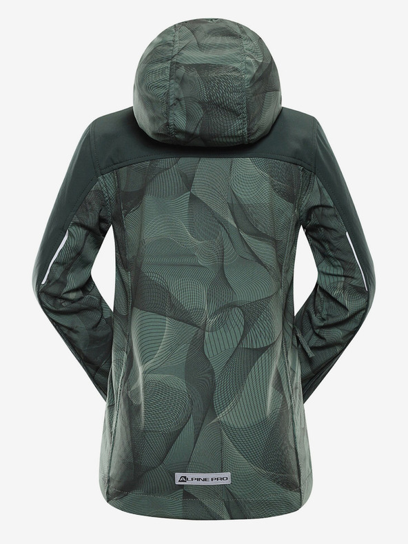 ALPINE PRO Dunkelgrüne Kinder-Softshell-Jacke ALPINE PRO Hooro