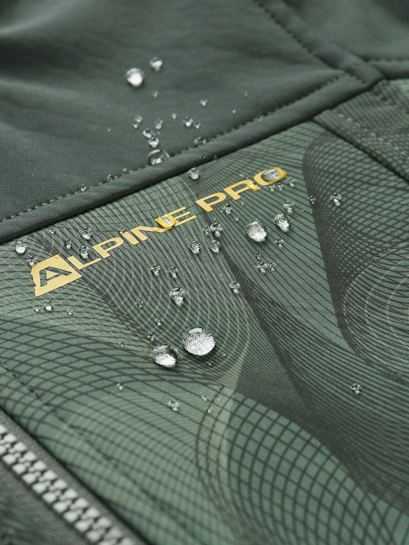 ALPINE PRO Dunkelgrüne Kinder-Softshell-Jacke ALPINE PRO Hooro