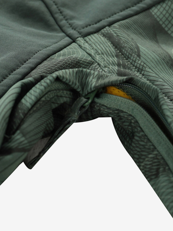 ALPINE PRO Dunkelgrüne Kinder-Softshell-Jacke ALPINE PRO Hooro