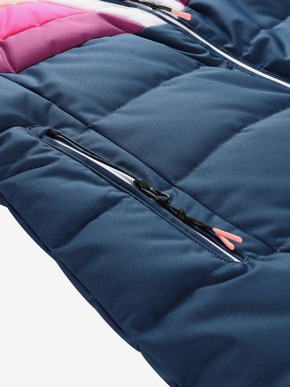 ALPINE PRO Blau-weiße Damen-Daunen-Skijacke mit Membrane PTX ALPINE PRO Feedra