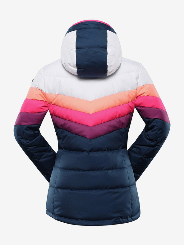 ALPINE PRO Blau-weiße Damen-Daunen-Skijacke mit Membrane PTX ALPINE PRO Feedra