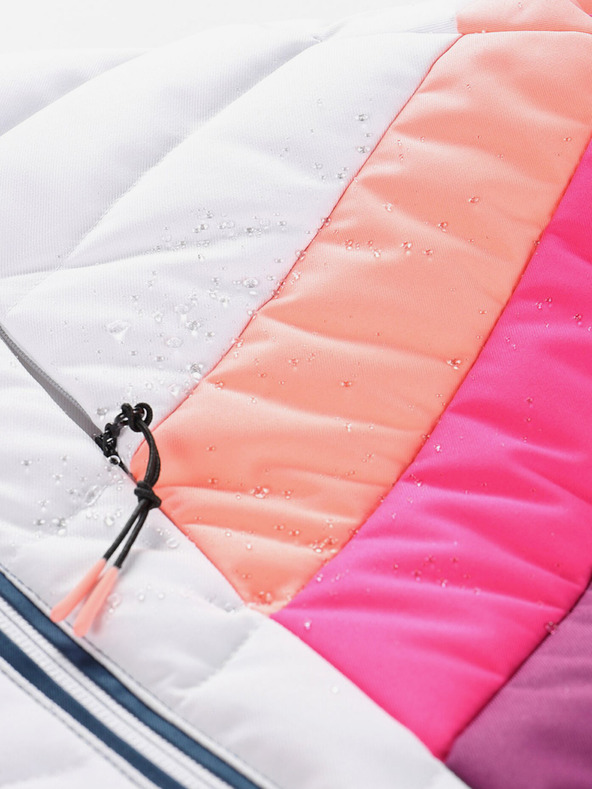 ALPINE PRO Blau-weiße Damen-Daunen-Skijacke mit Membrane PTX ALPINE PRO Feedra