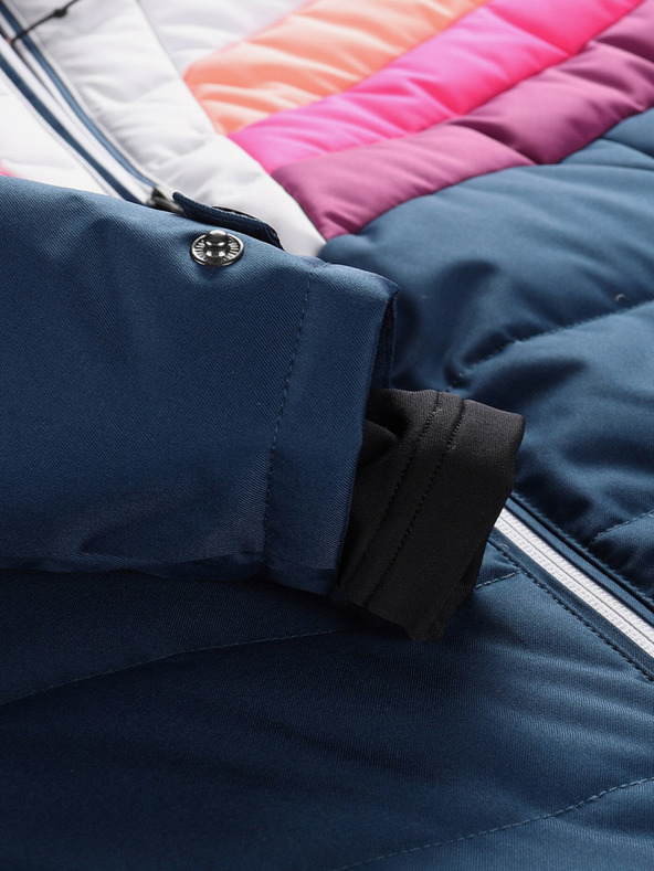 ALPINE PRO Blau-weiße Damen-Daunen-Skijacke mit Membrane PTX ALPINE PRO Feedra