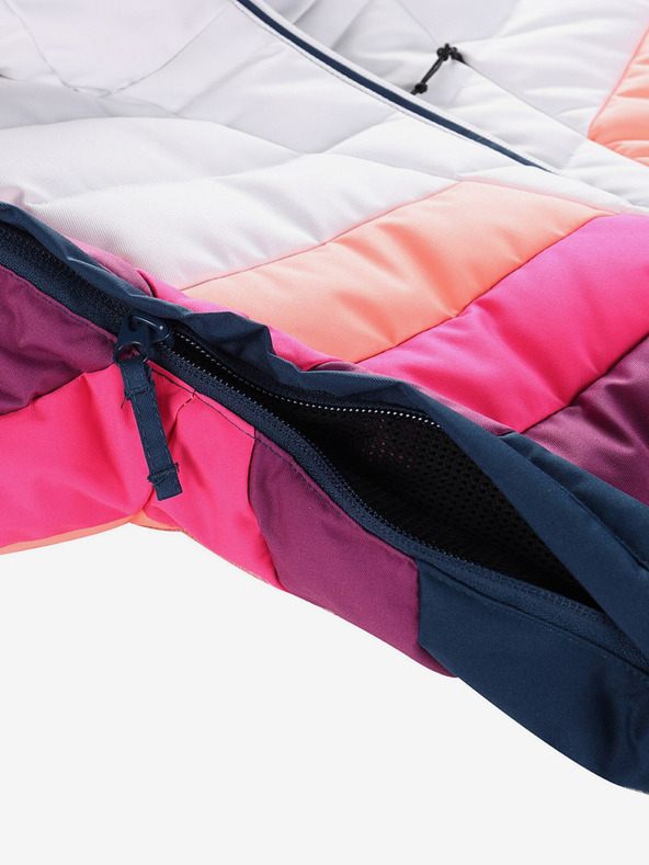 ALPINE PRO Blau-weiße Damen-Daunen-Skijacke mit Membrane PTX ALPINE PRO Feedra