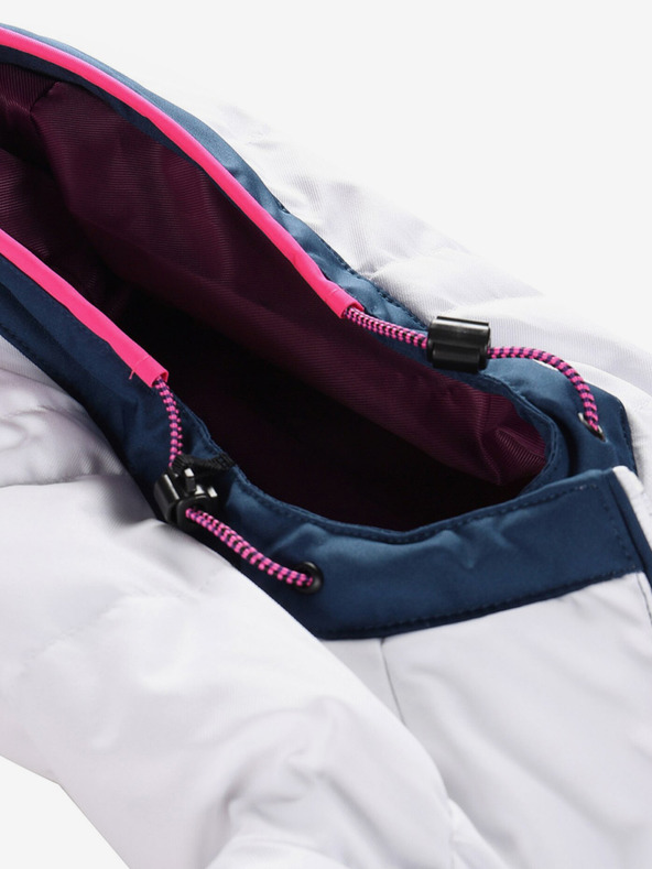 ALPINE PRO Blau-weiße Damen-Daunen-Skijacke mit Membrane PTX ALPINE PRO Feedra