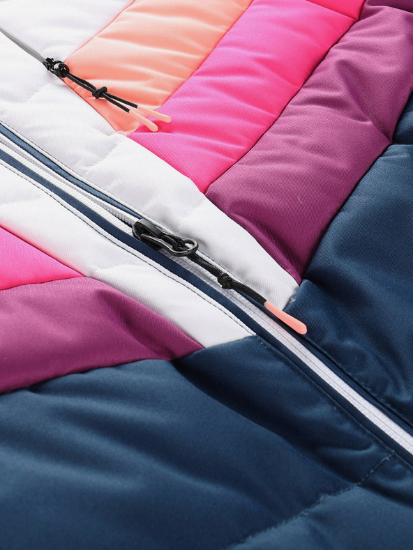 ALPINE PRO Blau-weiße Damen-Daunen-Skijacke mit Membrane PTX ALPINE PRO Feedra