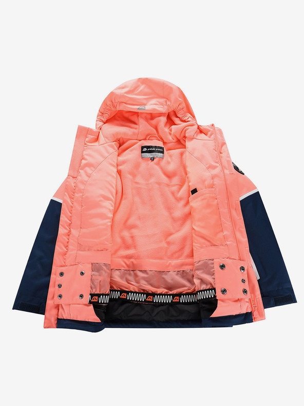ALPINE PRO Orangefarbene Kinder-Skijacke mit PTX ALPINE PRO Zaribo-Membran