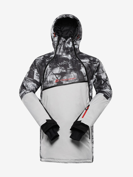 ALPINE PRO Graue Herren-Skijacke ALPINE PRO Omeq