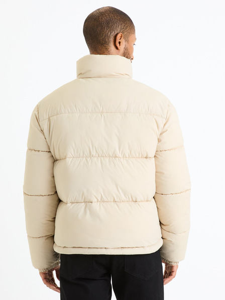 Celio Cremefarbene Herren-Steppwinterjacke Celio Fuparigi