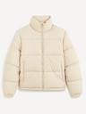 Celio Cremefarbene Herren-Steppwinterjacke Celio Fuparigi