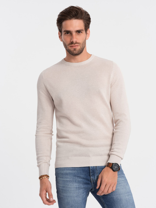 Ombre Clothing Beige Herren Pullover Ombre Kleidung