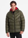 Ombre Clothing Dunkelgrüne Herren Steppwinterjacke Ombre Clothing