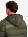 Ombre Clothing Dunkelgrüne Herren Steppwinterjacke Ombre Clothing
