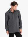 Ombre Clothing Graues Herren-Sweatshirt mit Grundkragen Ombre Kleidung
