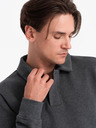 Ombre Clothing Graues Herren-Sweatshirt mit Grundkragen Ombre Kleidung