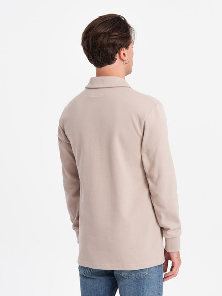 Ombre Clothing Beige Herren Sweatshirt mit Grundkragen Ombre Kleidung