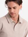 Ombre Clothing Beige Herren Sweatshirt mit Grundkragen Ombre Kleidung