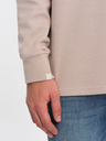 Ombre Clothing Beige Herren Sweatshirt mit Grundkragen Ombre Kleidung