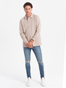 Ombre Clothing Beige Herren Sweatshirt mit Grundkragen Ombre Kleidung