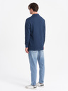 Ombre Clothing Dunkelblaues Herren Sweatshirt mit Grundkragen Ombre Kleidung