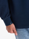 Ombre Clothing Dunkelblaues Herren Sweatshirt mit Grundkragen Ombre Kleidung