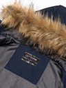 Ombre Clothing Dunkelblaue Herren Winterjacke mit Kunstpelz Ombre Clothing Alaskan